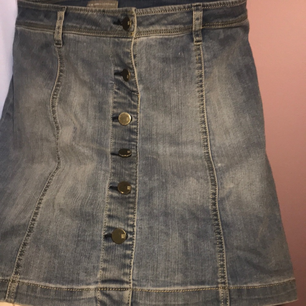 New York & Company Button Front High Waisted Skirt